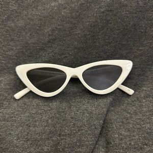 Le Specs X Adam Selman white cat eye sunglasses